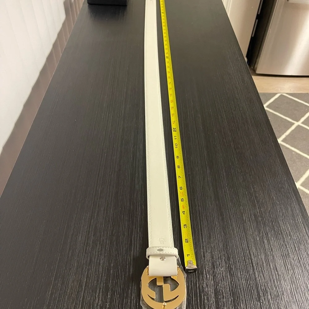 Green Red and White striped Belt with Gold Logo 42-44 men